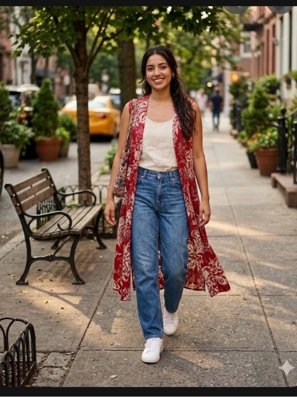 LuLaRoe Coral Red Floral Maxi Vest